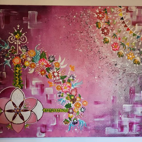 Kosmická zahrada 120x100 cm Barbora Šmídová - Obrazy