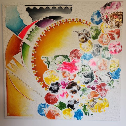 Příval štěstí 100x100cm Barbora Šmídová - Obrazy